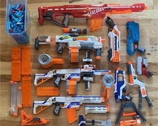 Large Nerf Gun Collection With Accessories And Darts - N-Strike, Elite, Retaliator, Centurion, And More