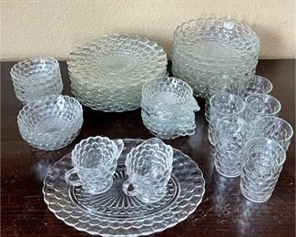Collection Of Anchor Hocking Clear Vintage Bubble Glass (Part 2 Of 3) - Plates, Bowls, Glasses, And More