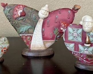 (3) Karen Hahn Take Heart By Enesco 2007 Santas