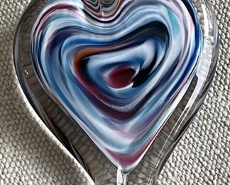 AlBo Glass Hand Blown Art Glass Heart 2011