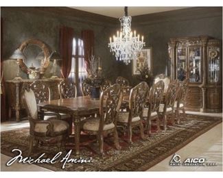 Torino Collection Dining Room Table and Chairs. The  table seats 12 with 3 Leaves. There are 8 Chairs for sale