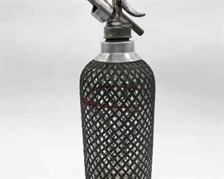 Vintage steel mesh soda Siphon