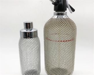 Steel mesh soda siphon & cocktail shaker 