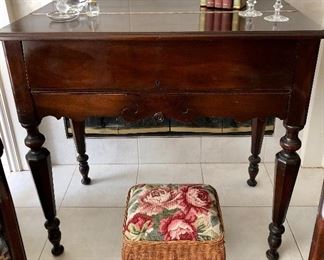 Antique mahogany flip top writing desk. 