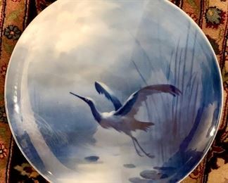 Blue and white charger purchased from the Denver Hotel at its closing. Limousine/Limoges porcelain France 