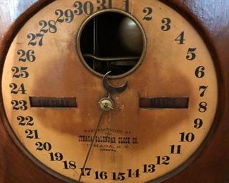 Perpetual timepiece. National Calendar Clock, Ithaca New York. 1800s In marvelous working condition! With winding key. 