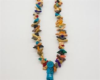 Vintage Native American Mixed Hardstone Fetish Necklace