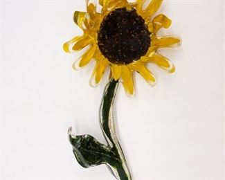 Joyce Francis Reverse Carved Sunflower Brooch Pin