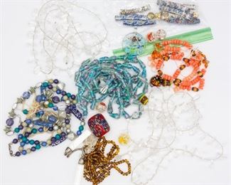 Vintage Lot Art Glass Jewelry Beads and More