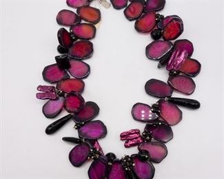 Amy Kahn Russell Sterling Silver Mineral Slice Necklace