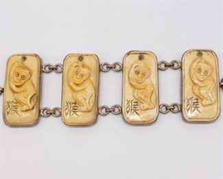 Amy Kahn Russell 925 Silver Year of the Monkey Bracelet