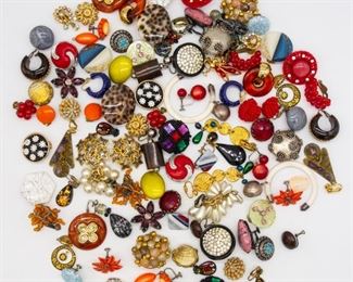 Vintage Lot 50 Pairs Earrings w Coro, Austrian Crystals