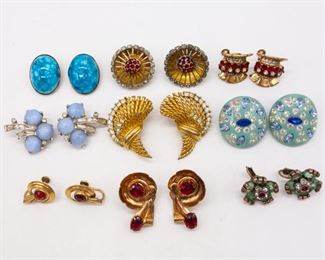 Vintage Lot 9 Ladies Fashion Earrings incl Weiss, 925