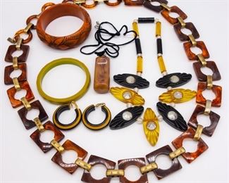 Vintage Lot Bakelite and Other Plastic Jewelry incl YSL