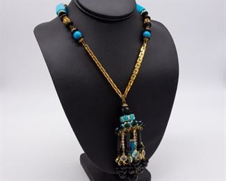 Vintage Mid Century Lawrence VRBA Long Tassel Necklace