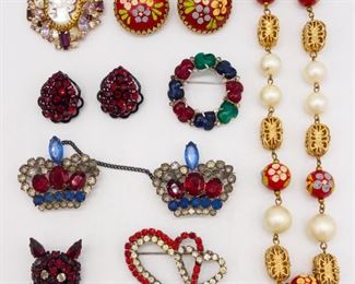 Vintage Designer Jewelry incl Hobe Trifari Weiss Warner