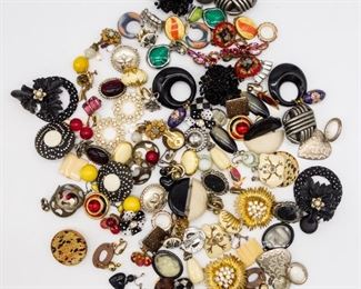 Vintage Lot 50 Pairs Earrings incl Coro, Hobe, Weiss