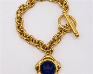 Vintage Mid Century Designer Fendi Crown Charm Bracelet