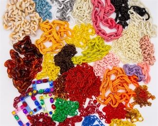 Lot of Vintage Plastic Link Chains for Jewelry Making