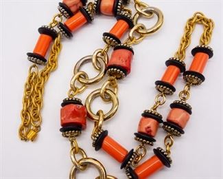 Mid Century Lawrence VRBA Coral Bead Necklace