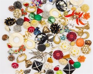 Vintage Lot 50 Pairs Earrings incl Karu Arke, Tiger Eye