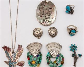 Vintage Lot Native American Sterling Silver Jewelry
