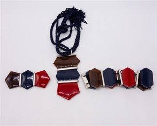 Yves Saint Laurent Bakelite Brooch Necklace Bracelet