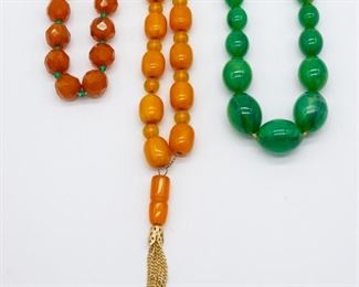 Vintage Bakelite Lot of 3 Beaded Necklaces