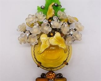 Vintage Lawrence VRBA Floral Arrangement Runway Brooch