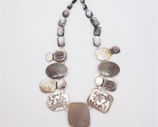 Amy Kahn Russell Sterling Silver MOP Druzy Necklace