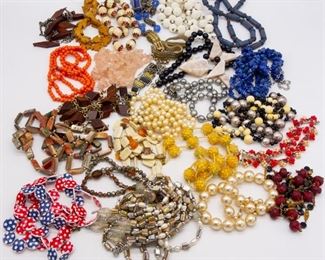 Vintage Lot 25 Necklaces incl Coro, Sterling, Abalone