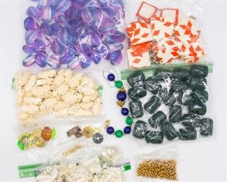 Large Vintage Lot Jewelry Beads, Findings, incl Owls