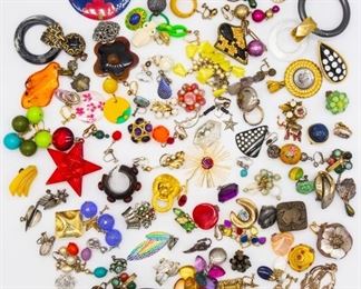 Vintage Lot 100 Single Earrings incl KJL, 925 Silver