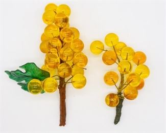 Vintage Lot 2 Decorative Acrylic Grape Bunches