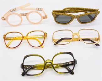 Vintage lot 5 Pairs Glasses, Sunglasses incl Jeweled