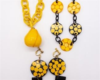 Vintage Bakelite Necklaces and Earrings
