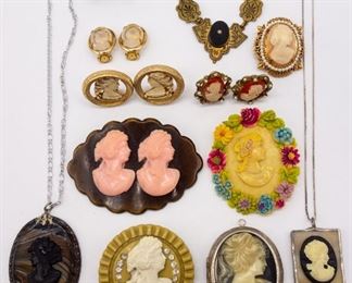 Vintage Lot Cameo Style Ladies Jewelry incl Florenza