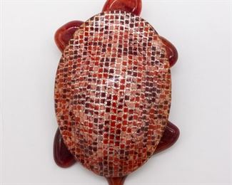 Vintage Designer Lea Stein Paris Turtle Brooch Pin