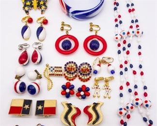 Vintage Lot USA Patriotic Jewelry incl Alice Caviness