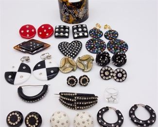 Vintage Rhinestone Fashion Jewelry incl Earrings Pins