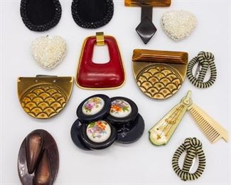 Vintage Assorted Lot Jewelry, Belt Clips, Accessories