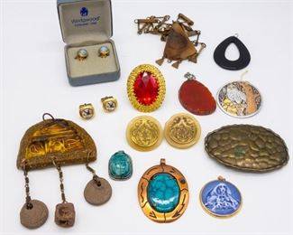 Vintage Assorted Lot Jewelry incl Wedgwood, Cufflinks