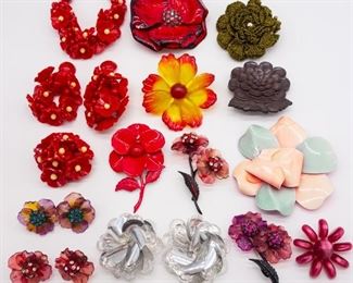 Vintage Flower Motif Jewelry, Accessories incl Vendome