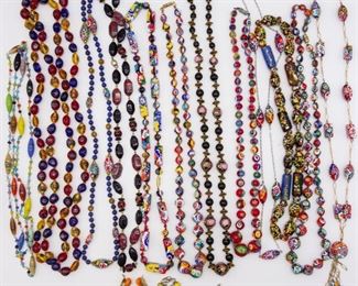 Vintage Art Glass Necklaces Earrings incl Millefiori