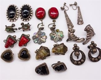 Vintage Designer Mexico Sterling Silver Jewelry Abalone