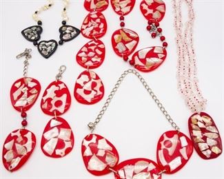 Vintage Lot Acrylic Mother of Pearl Jewelry