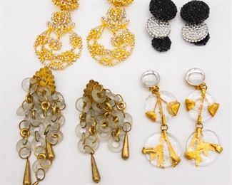 Lot 4 Pairs Dangle Earrings incl Philippe Ferrandis