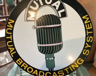 1980s broadcasting metal sign