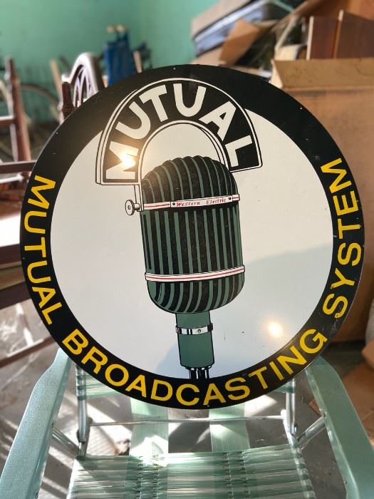 1980s broadcasting metal sign