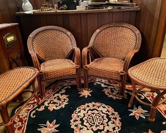Cane furniture set. 